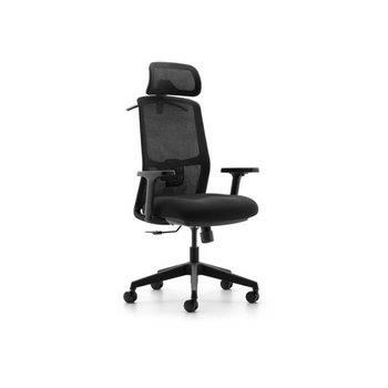 black mesh chair with headrest